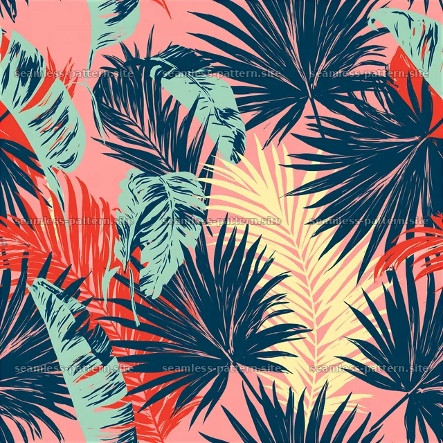 Bold tropical leaves seamless pattern for interior design — seamless tileable pattern