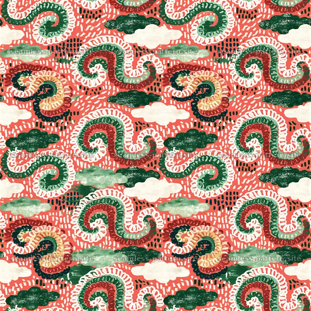 Funky Scribble Paisley Seamless Pattern — seamless tileable pattern