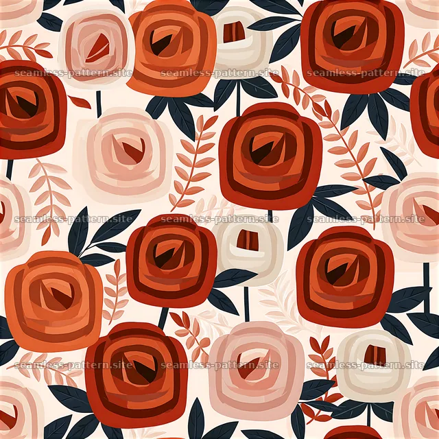 Colorful Rose Floral Seamless Pattern — seamless tileable pattern