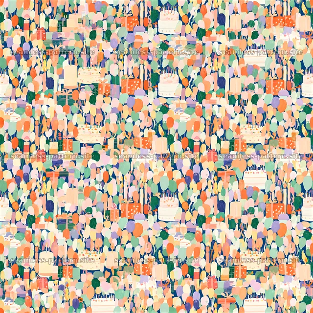 Colorful Birthday Celebration Seamless Pattern — seamless tileable pattern
