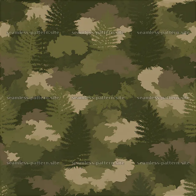 Olive Green Woodland Camouflage Seamless Pattern — seamless tileable pattern