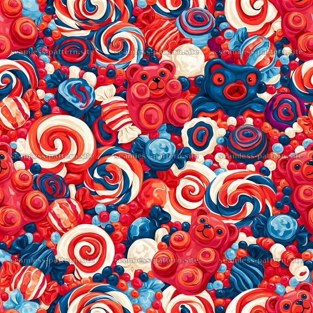 Colorful Candy and Lollipop Seamless Pattern — seamless tileable pattern