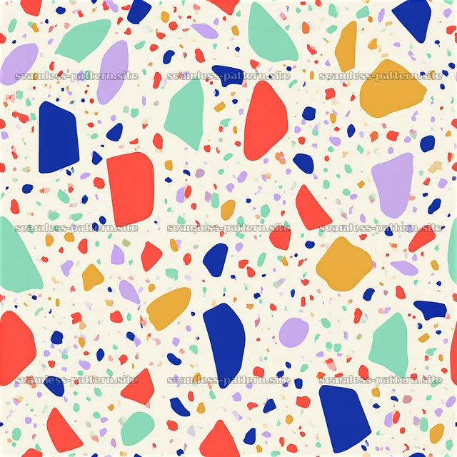 Colorful Terrazzo Shapes Seamless Pattern — seamless tileable pattern