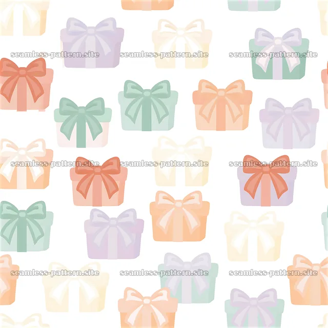 Colorful seamless pattern with gift boxes and bows — seamless tileable pattern