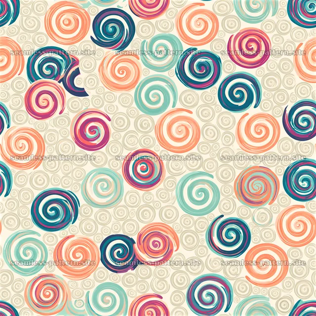 Colorful swirl pattern on a light background — seamless tileable pattern