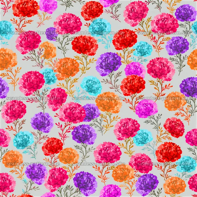 Multicolor peony seamless pattern for versatile design use — seamless tileable pattern