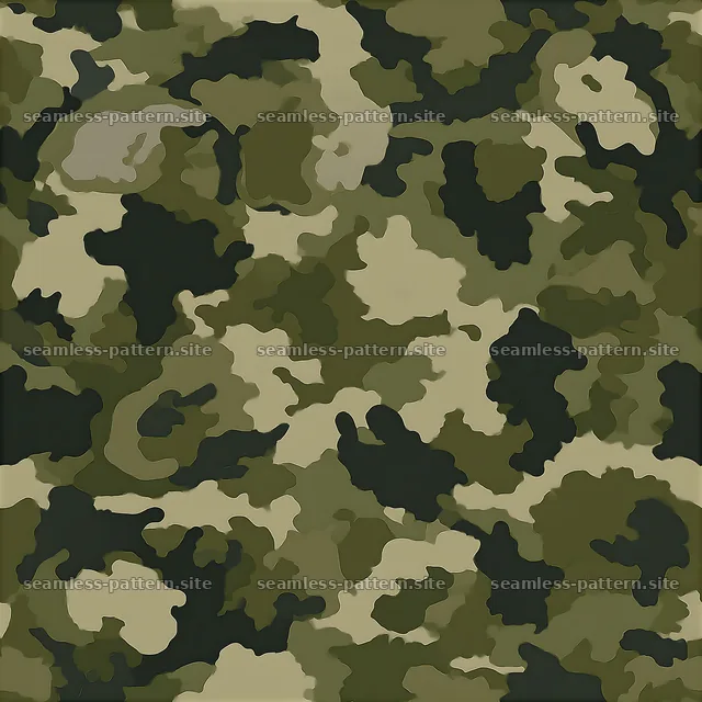 Natural camouflage pattern with shades of green and brown — seamless tileable pattern