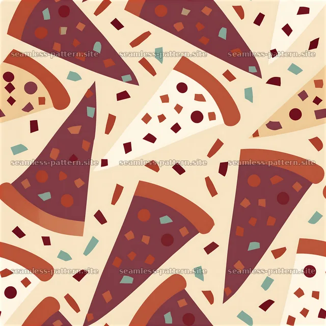 Colorful pizza slices in a playful seamless pattern design — seamless tileable pattern