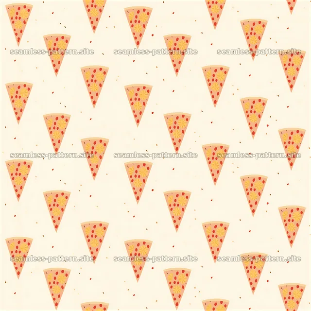 Seamless pineapple pizza pattern featuring slices on a light background — seamless tileable pattern