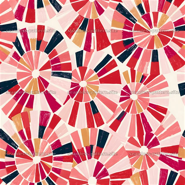 Colorful spiral design in a seamless pattern with bold shapes — seamless tileable pattern