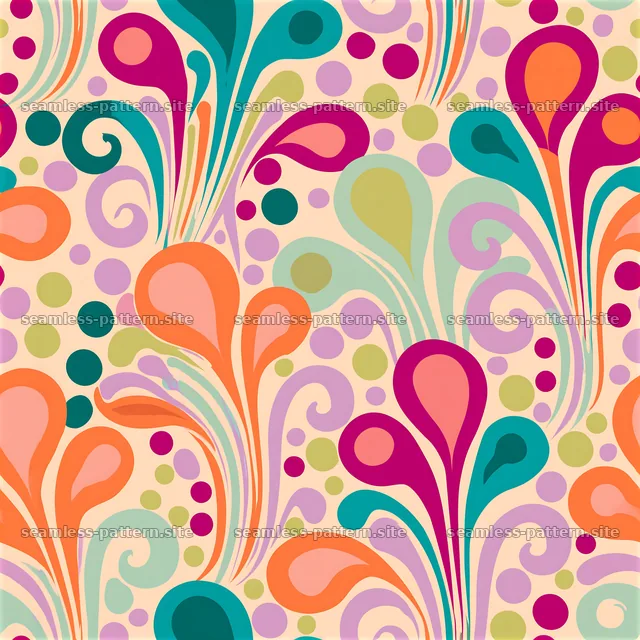 Funky Colorful Paisley Seamless Pattern — seamless tileable pattern