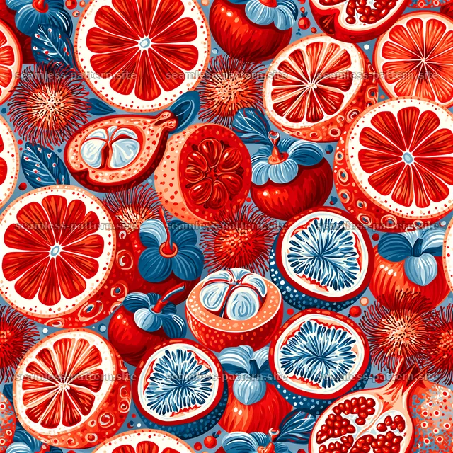 Colorful fruits arranged in a seamless pattern design — seamless tileable pattern