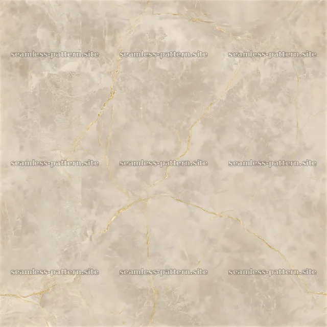 Seamless marble slab texture with gold veins in a light neutral color — seamless tileable pattern