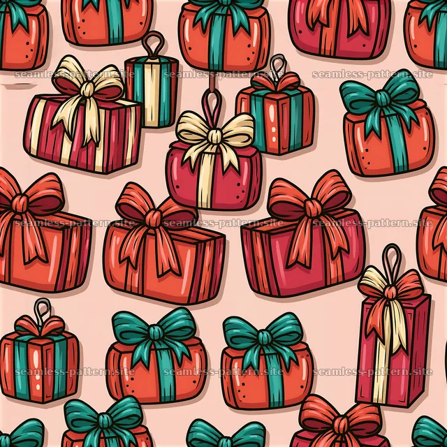 Colorful gift boxes for seamless wrapping and background design — seamless tileable pattern