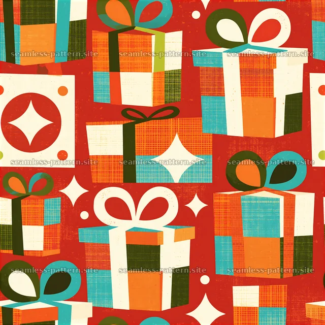 Bright Gift Boxes and Bows Seamless Pattern — seamless tileable pattern