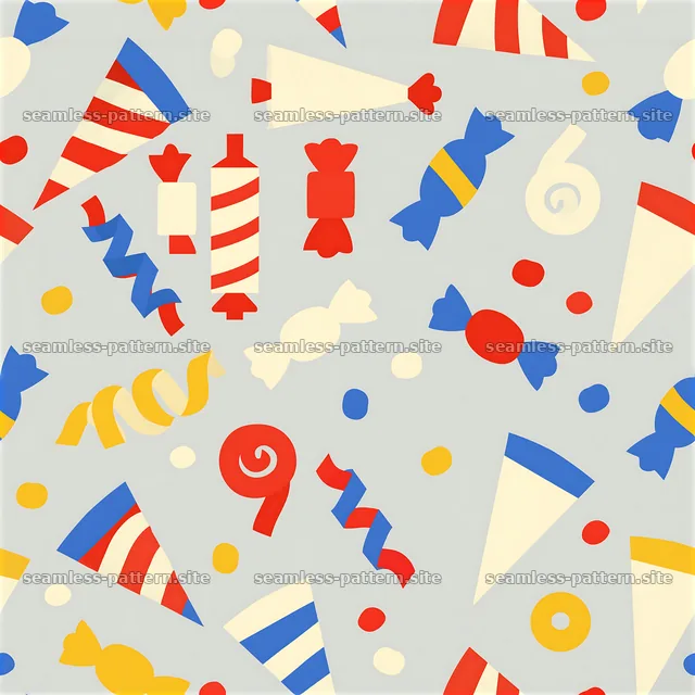 Colorful Party Favors Seamless Pattern — seamless tileable pattern