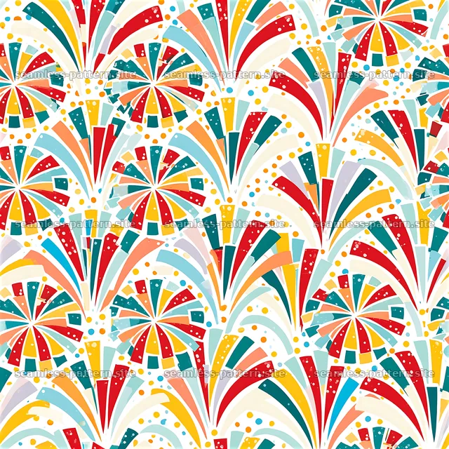 Colorful fireworks seamless pattern for celebration designs — seamless tileable pattern