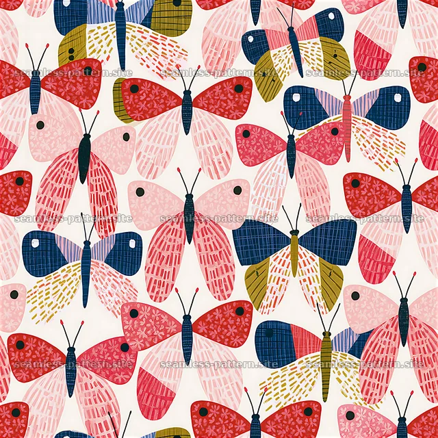 Colorful Butterfly Seamless Pattern — seamless tileable pattern
