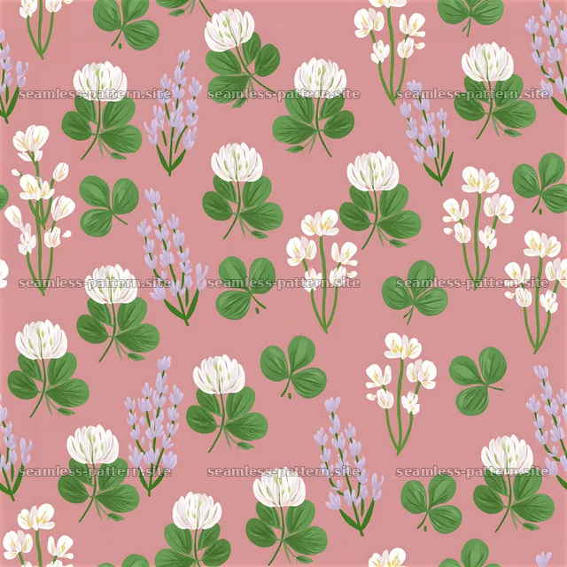 Spring flower seamless pattern with white and pink flowers — seamless tileable pattern