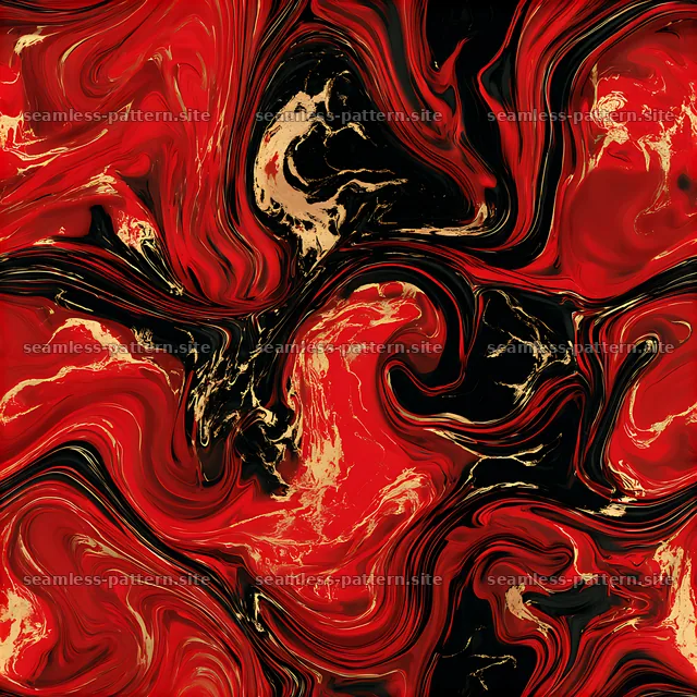 Abstract Black Red Gold Marble Seamless Pattern — seamless tileable pattern
