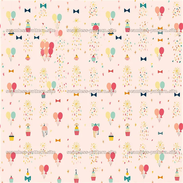 Colorful birthday celebration seamless pattern — seamless tileable pattern