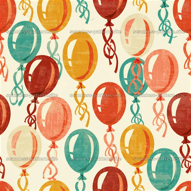 Colorful Vintage Balloon Seamless Pattern — seamless tileable pattern