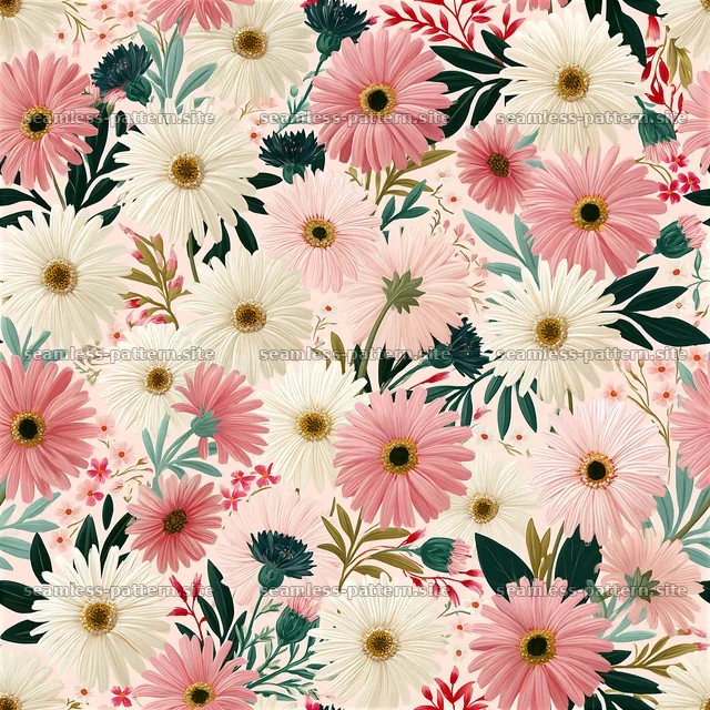 Colorful Daisy Seamless Floral Pattern — seamless tileable pattern