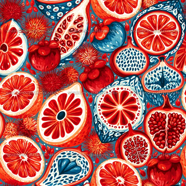 Colorful Tropical Fruit Seamless Pattern — seamless tileable pattern