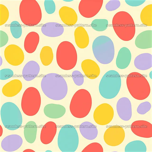 Cheerful rainbow blobs seamless pattern with colorful shapes on light — seamless tileable pattern