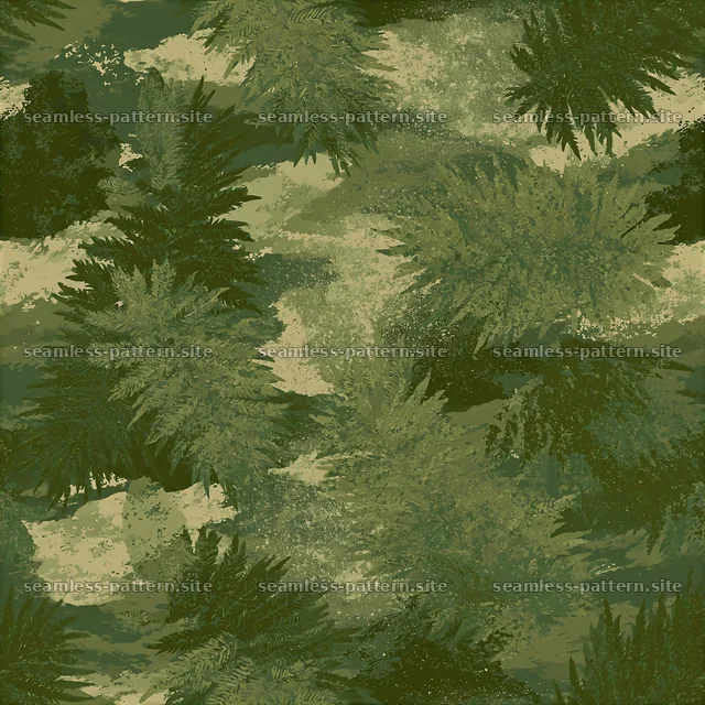 Green camouflage bedding seamless pattern with dark green colors — seamless tileable pattern