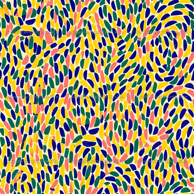 Bright abstract petals and swirls seamless pattern for design — seamless tileable pattern