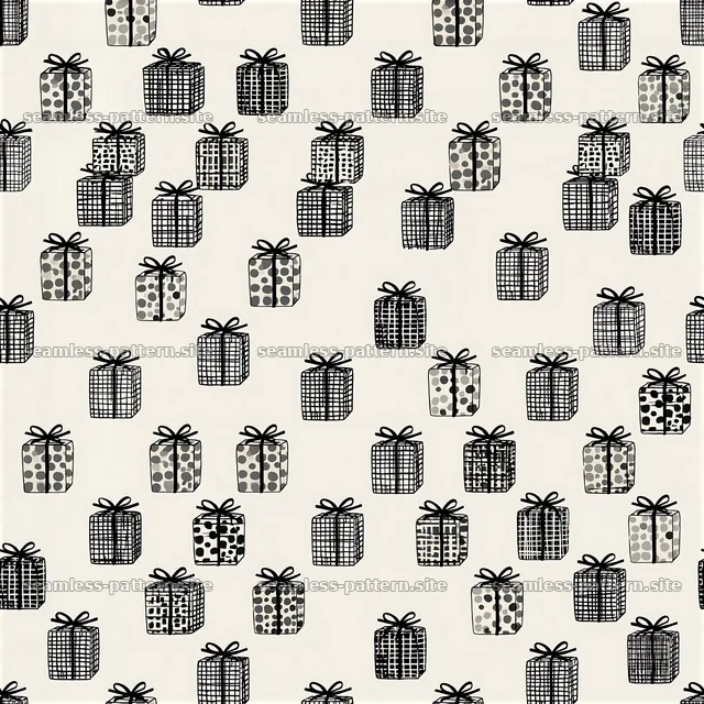 Seamless Pattern with Patterned Present Boxes — seamless tileable pattern