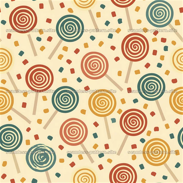 Colorful Spiral Lollipop Seamless Pattern — seamless tileable pattern