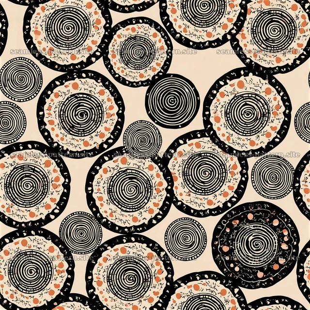 Decorative circular seamless pattern with intricate designs — seamless tileable pattern