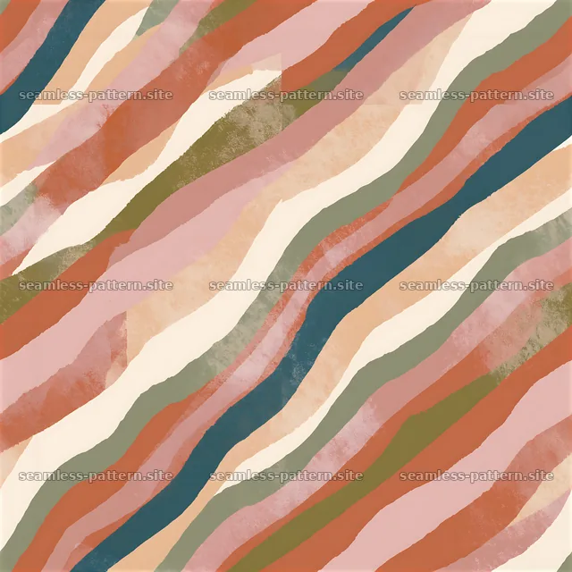 Multicolor Irregular Wavy Stripes Seamless Pattern — seamless tileable pattern