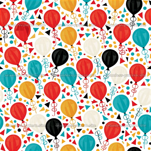 Colorful Balloon and Confetti Seamless Pattern — seamless tileable pattern