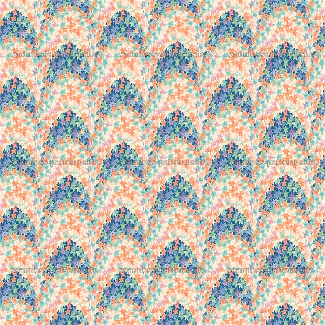 Colorful Star Seamless Pattern with Watercolor Texture — seamless tileable pattern