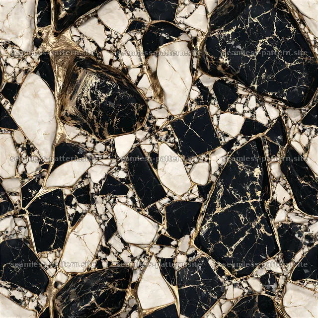 Seamless realistic gold veined marble pattern — seamless tileable pattern