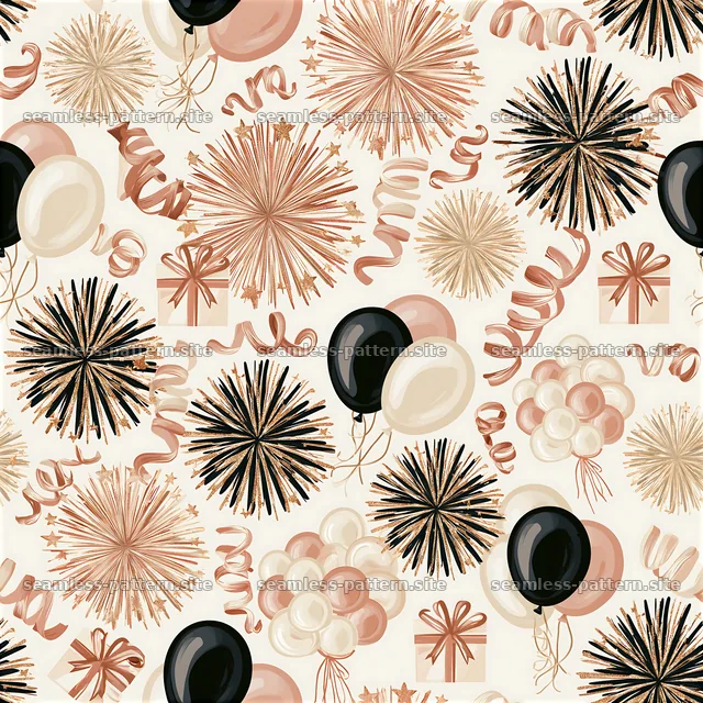 Elegant Birthday Celebration Seamless Pattern — seamless tileable pattern