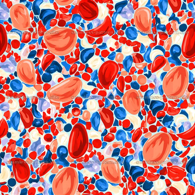 Colorful abstract seamless pattern with various shapes and colors — seamless tileable pattern
