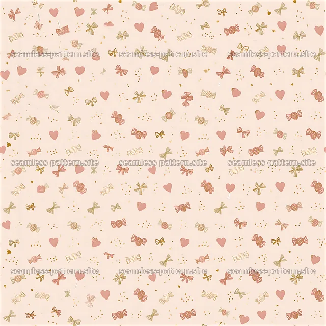 Pastel Candy and Heart Seamless Pattern — seamless tileable pattern