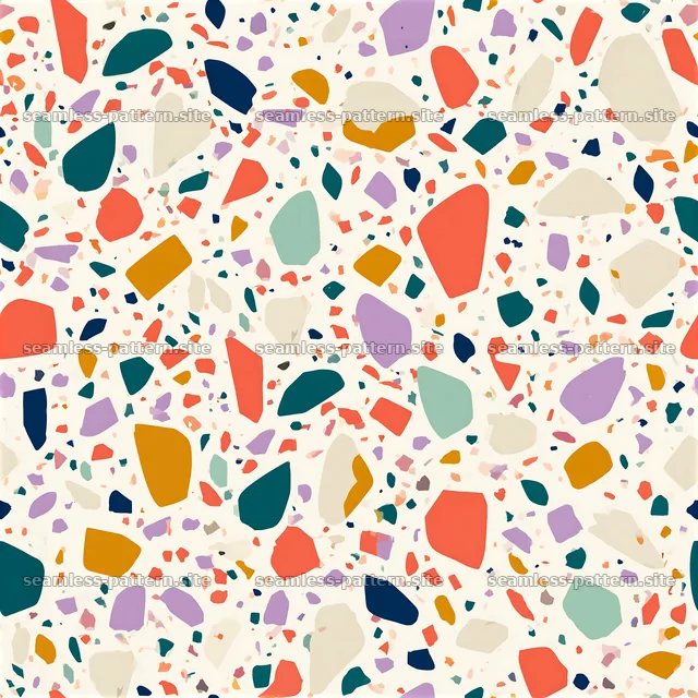 Colorful terrazzo seamless pattern with varied shapes and colors — seamless tileable pattern
