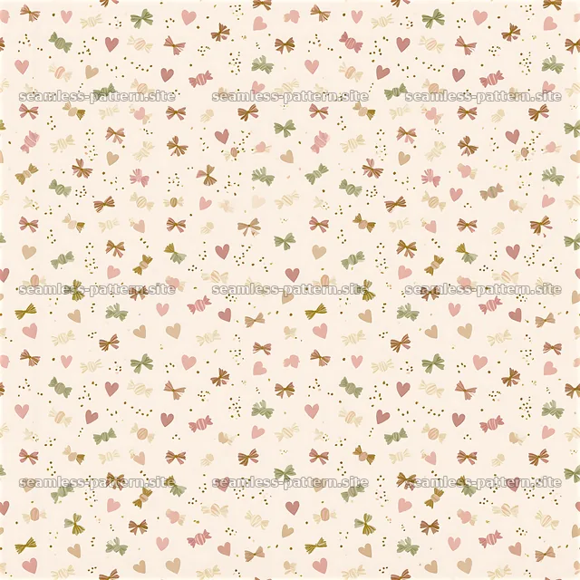 Pastel Candy and Heart Seamless Pattern — seamless tileable pattern