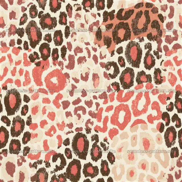 Seamless organic animal print texture with pink and brown hues — seamless tileable pattern