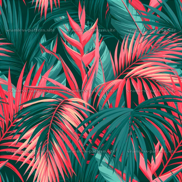Colorful tropical leaves in a seamless pattern design — seamless tileable pattern