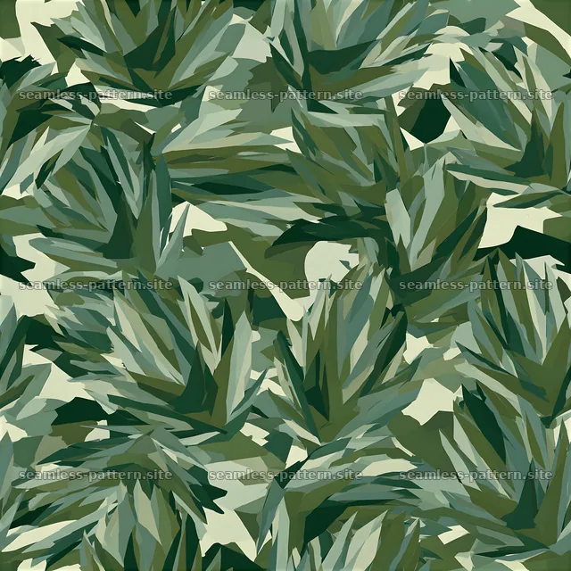 Green camouflage wallpaper seamless pattern with layered foliage — seamless tileable pattern