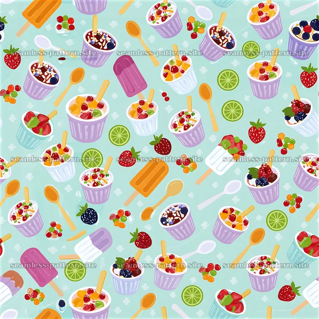Colorful ice cream treats in a seamless pattern design — seamless tileable pattern