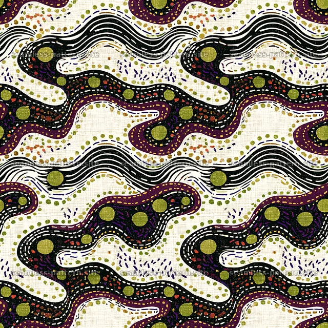 Funky Abstract Repeating Pattern with Wavy Organic Shapes — seamless tileable pattern