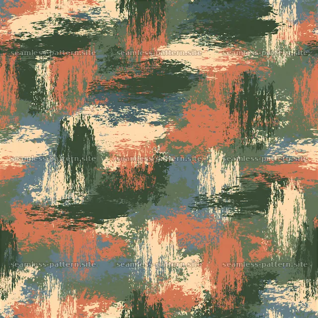 Seamless camouflage pattern with abstract military brush marks in — seamless tileable pattern