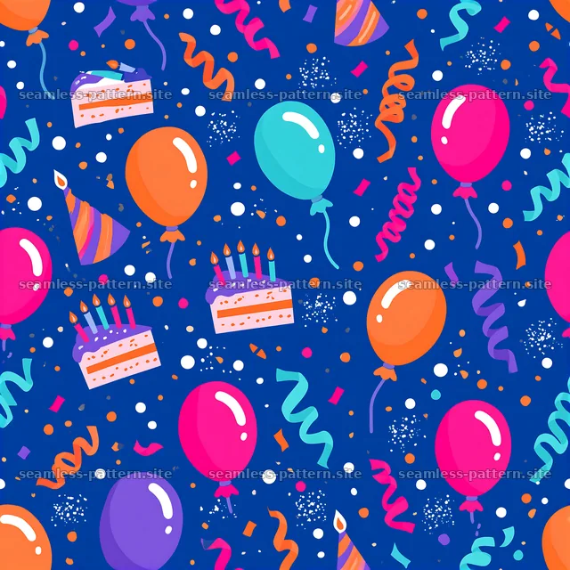 Colorful Birthday Celebration Seamless Pattern — seamless tileable pattern